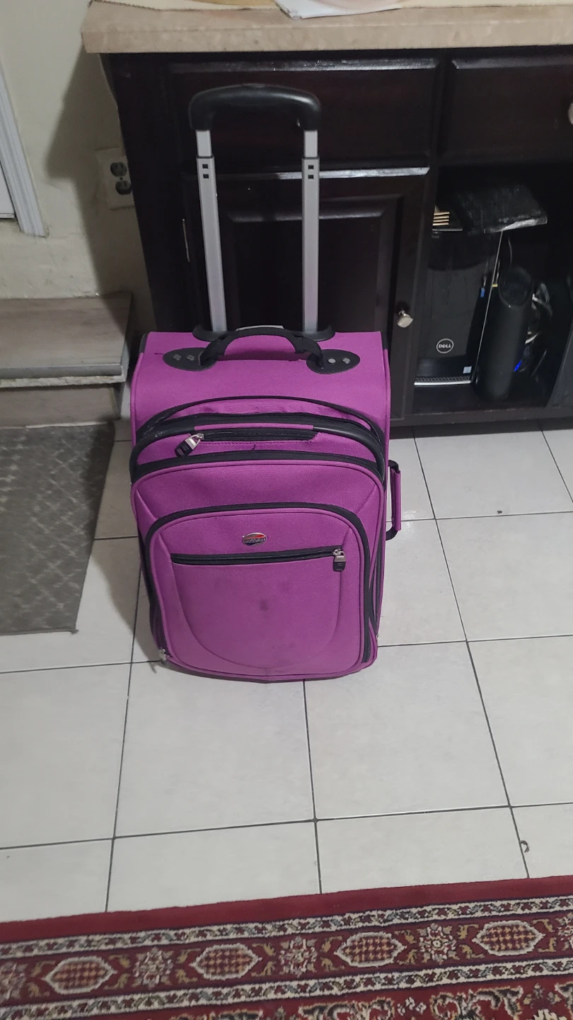 Purple Rolling Suitcase with Telescopic Handle