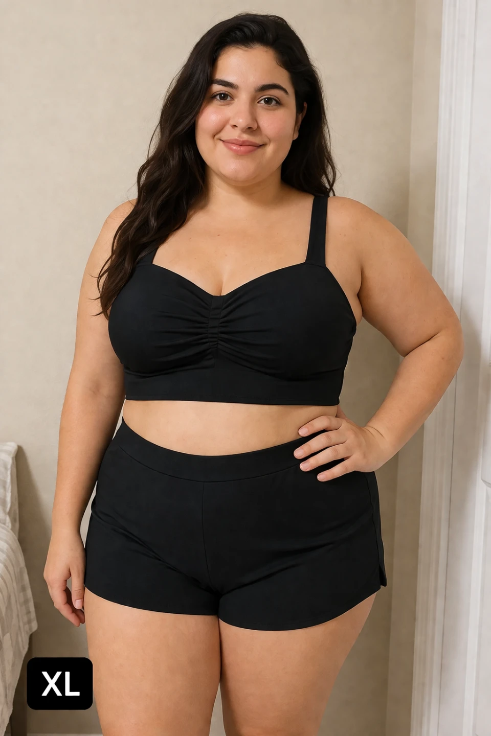 Black Tankini Swimsuit Set - Size XXL