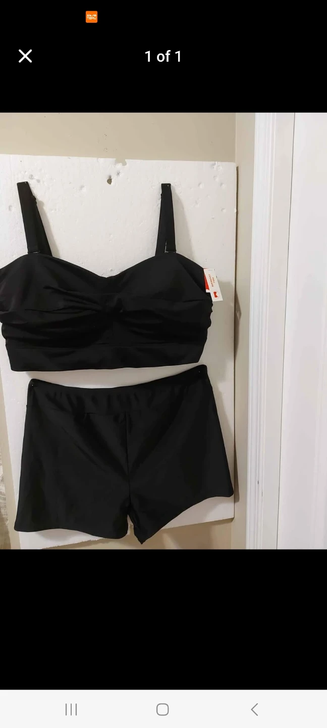 Black Tankini Swimsuit Set - Size XXL - photo 2
