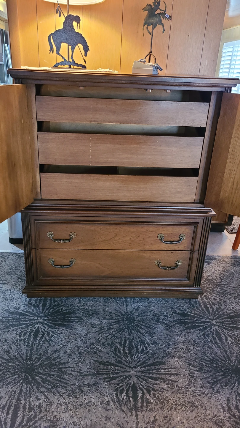 Vintage Wood Armoire Dresser - photo 2