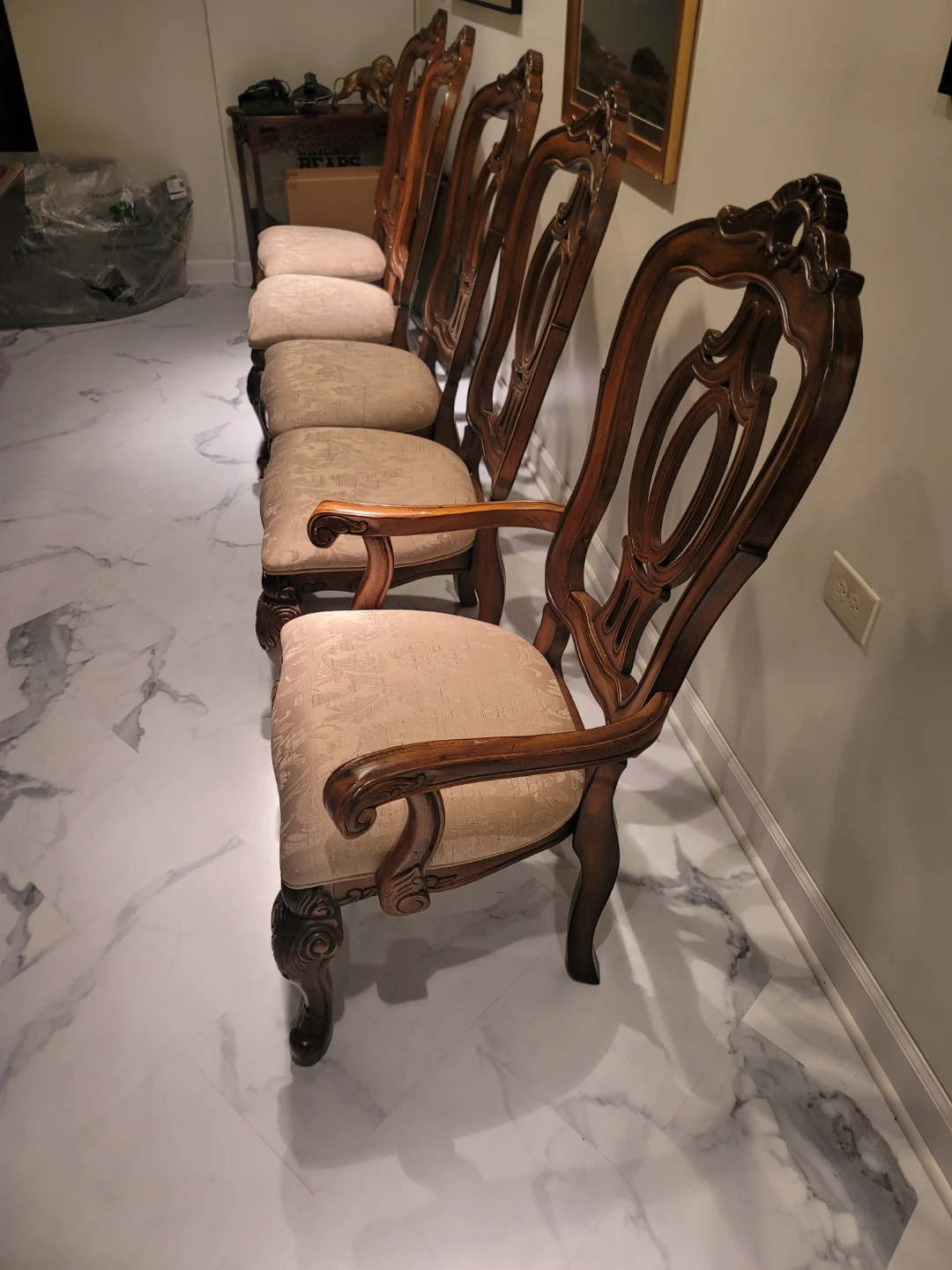 Set of 6 Vintage Ornate Dining Chairs - photo 5
