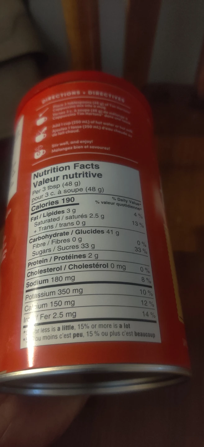 Tim Hortons French Vanilla Cappuccino Beverage Mix (2 x 454g) - photo 3