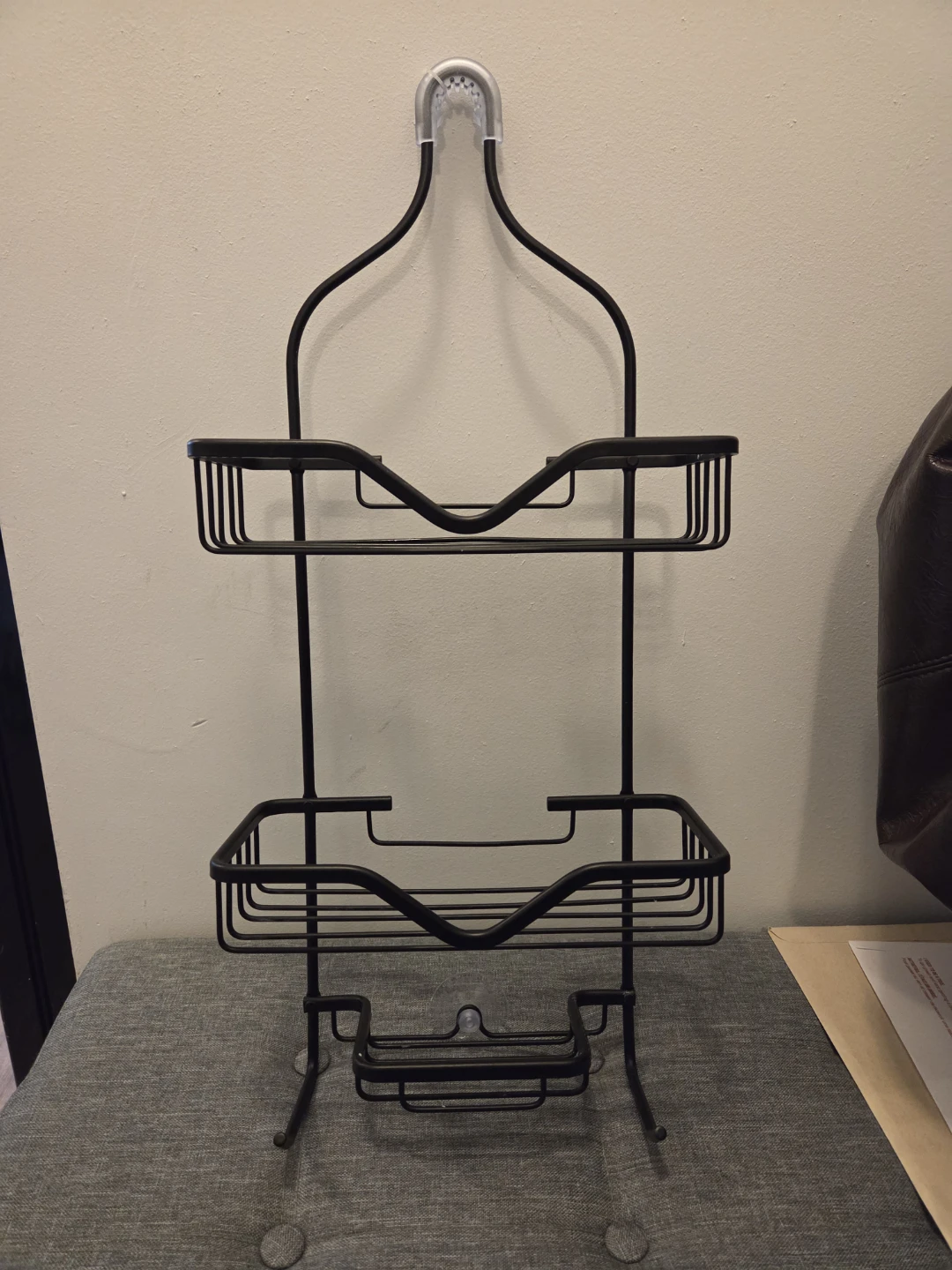 Black Metal 3-Tier Shower Caddy