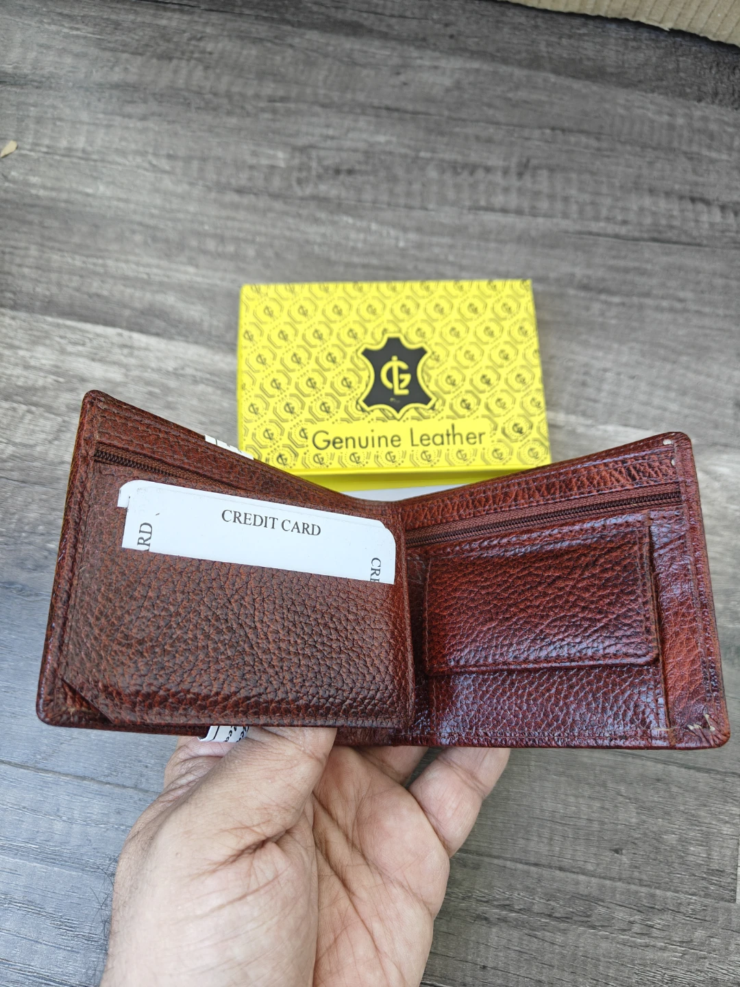 Bi-Fold Genuine Leather Wallet with Coin Pocket - photo 2