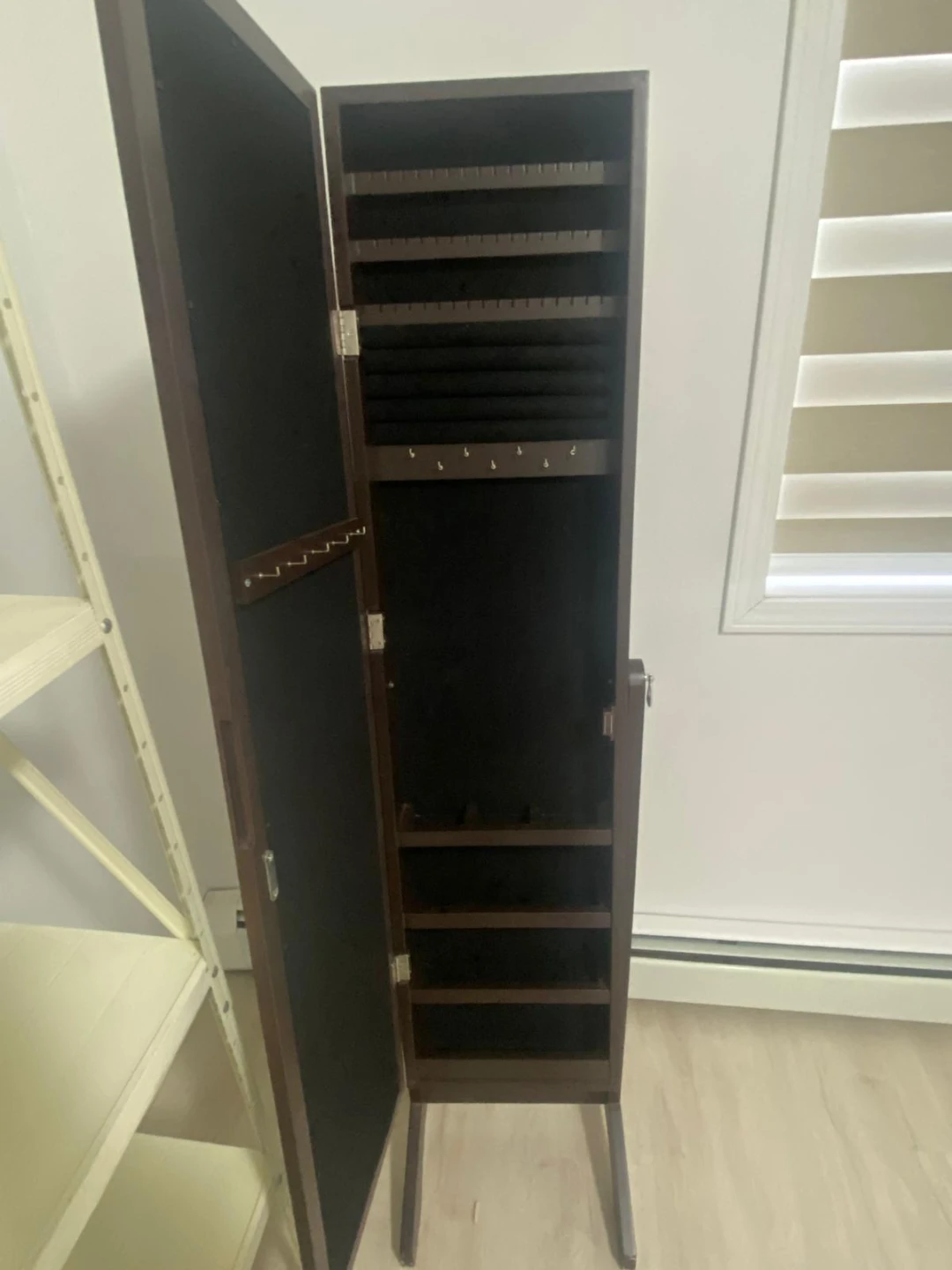 Dark Brown Standing Jewelry Armoire Mirror - photo 2