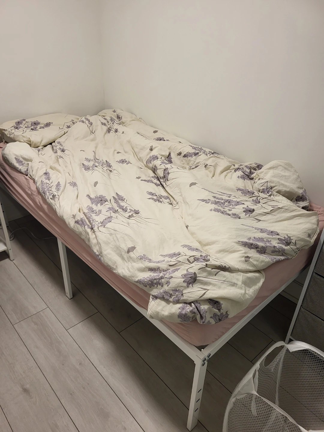 Twin bed frame and matress(including duvet and pillow)