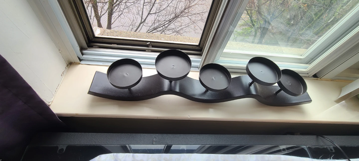 Dark Brown Metal 5-Candle Holder