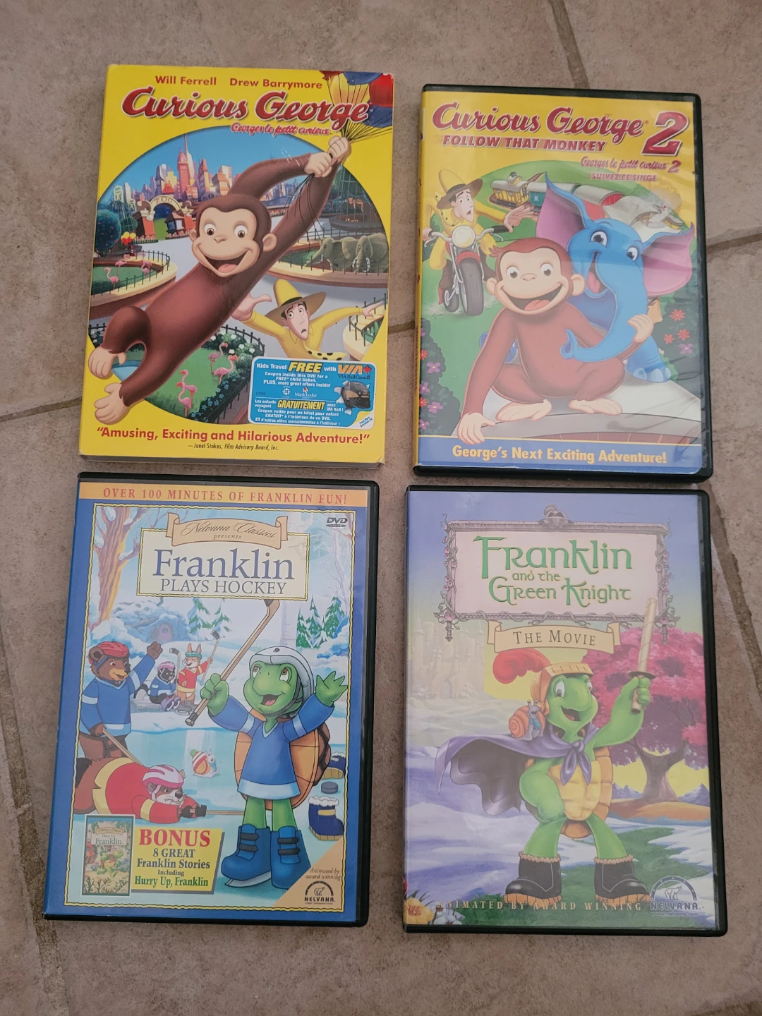 Curious George & Franklin DVDs