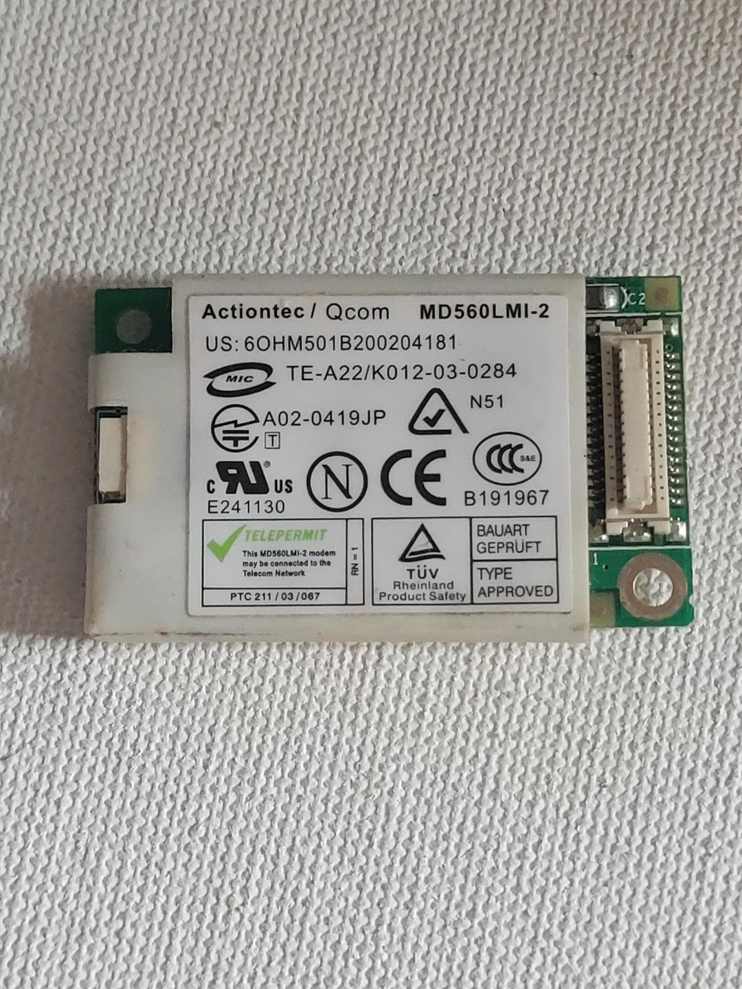 Actiontec / Qcom MD560LMI-2 Modem Card