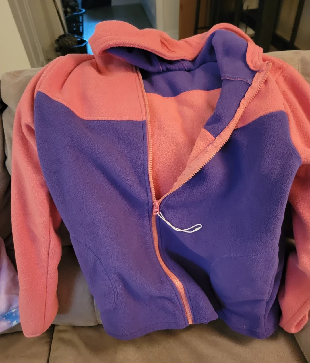 Fleece Zip-Up Jacket Pink & Purple