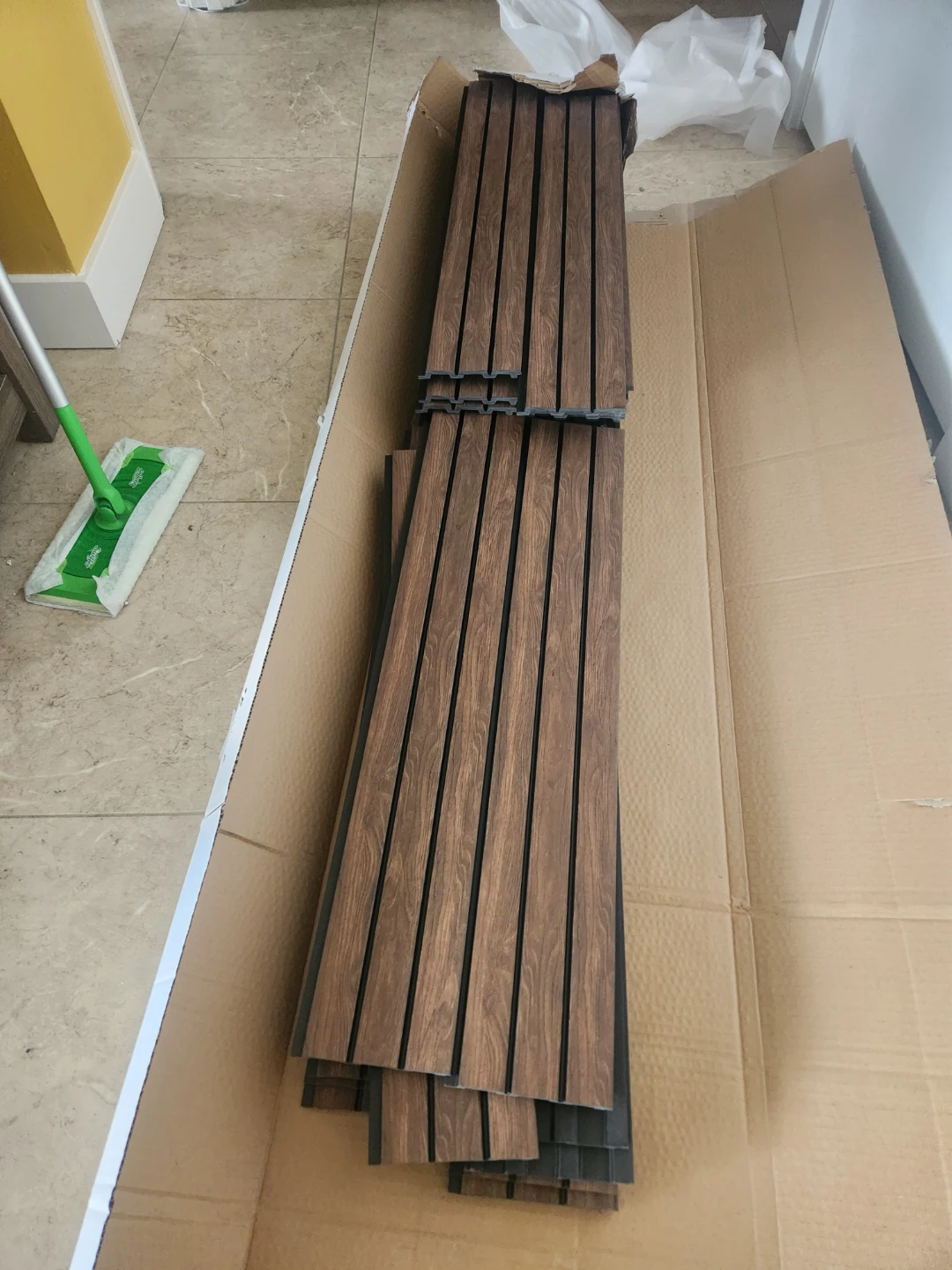 Wood-look Wall Paneling Slats (Set of 10)