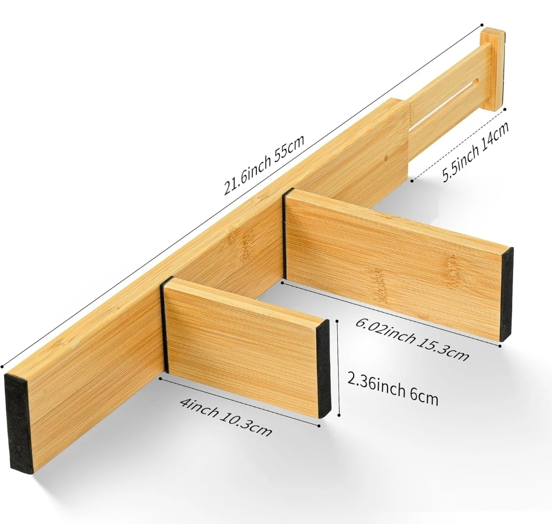 Adjustable Bamboo Drawer Dividers - Large 🌱 - photo 2