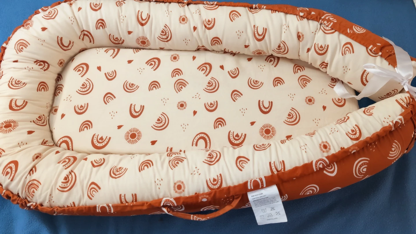 Baby Nest Lounger with Rainbow Print