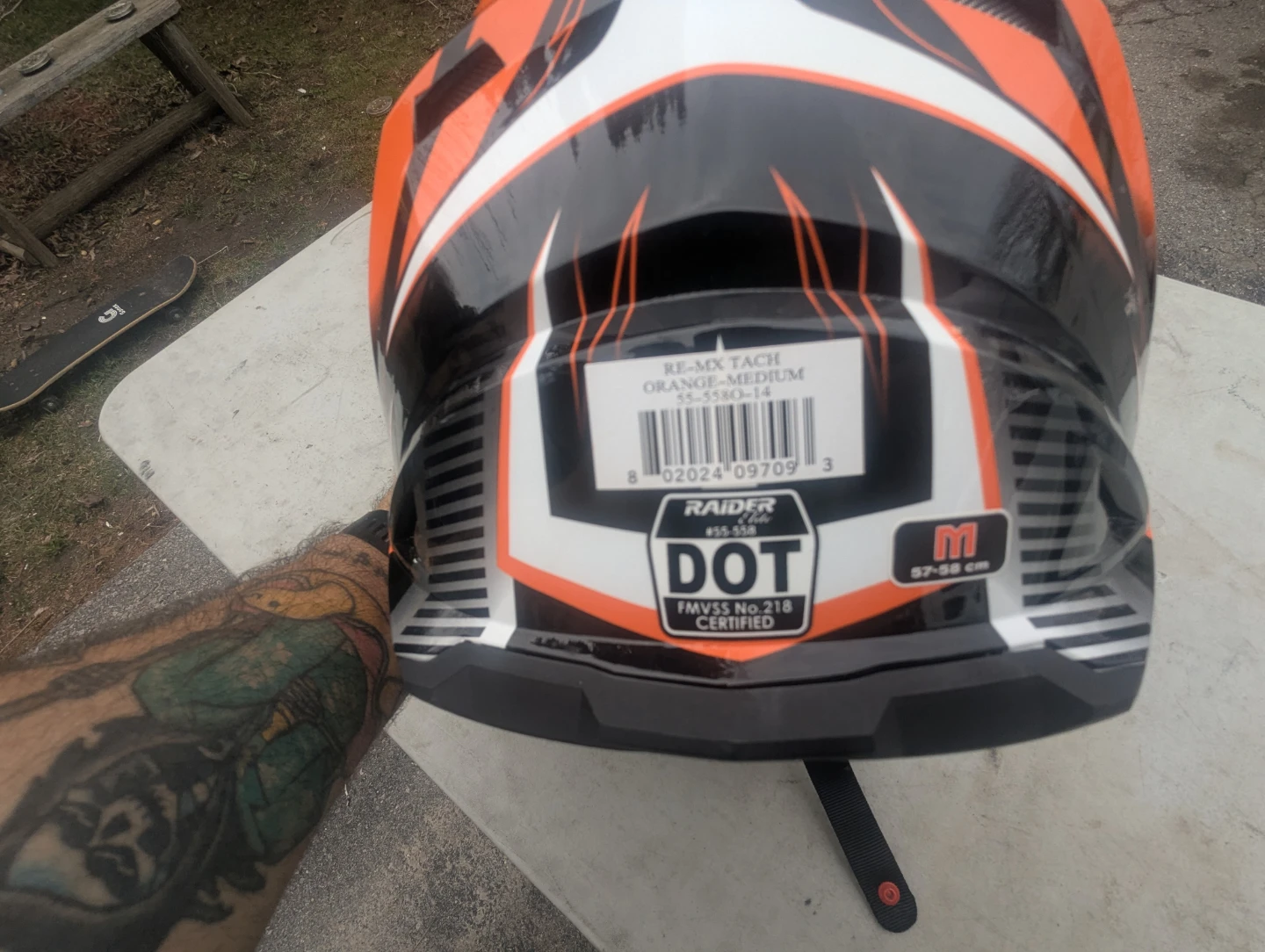 Raider RE-MX Tach Helmet - Orange/Medium