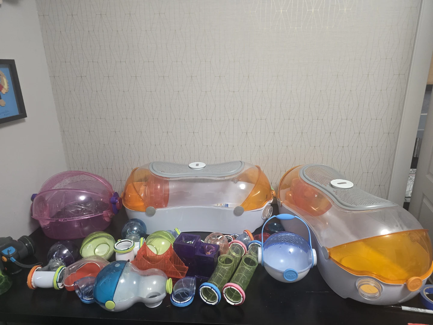Hamster Cage Habitat Set with Tubes and Accessories