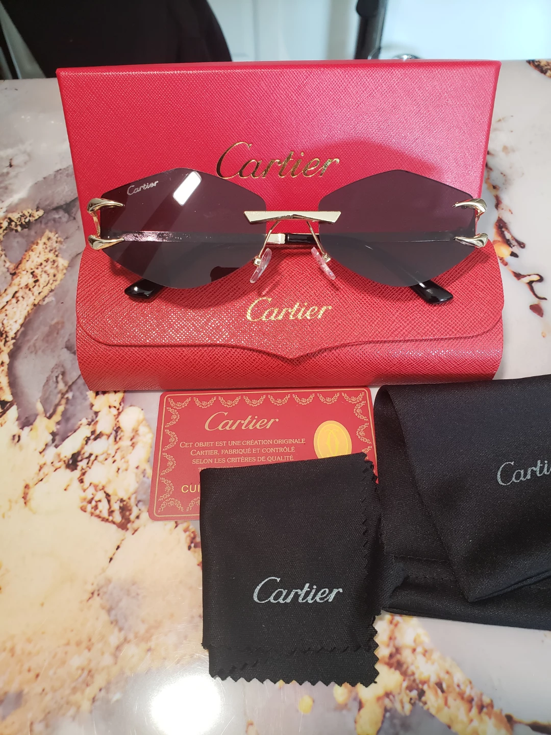 Cartier Rimless Sunglasses with Red Case - photo 5