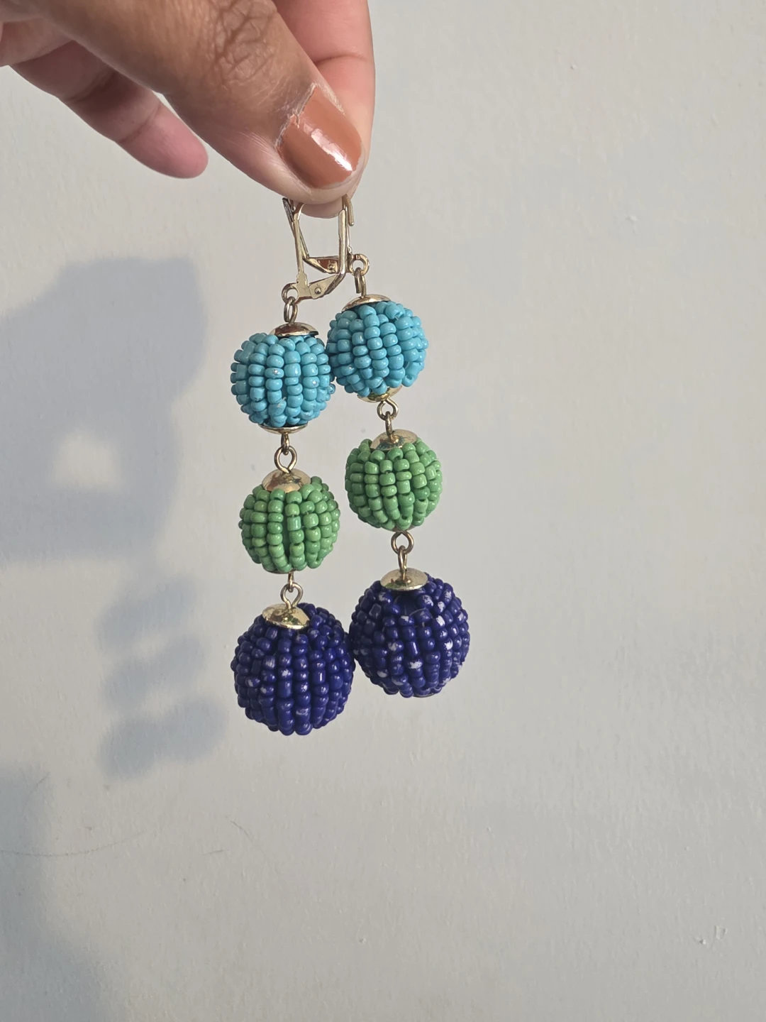 Multicolor Beaded Ball Drop Earrings