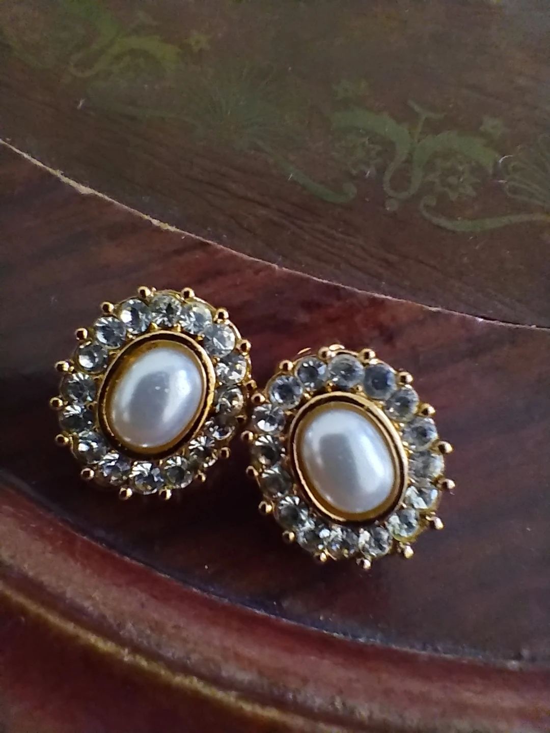 Pearl and Crystal Clip-On Earrings