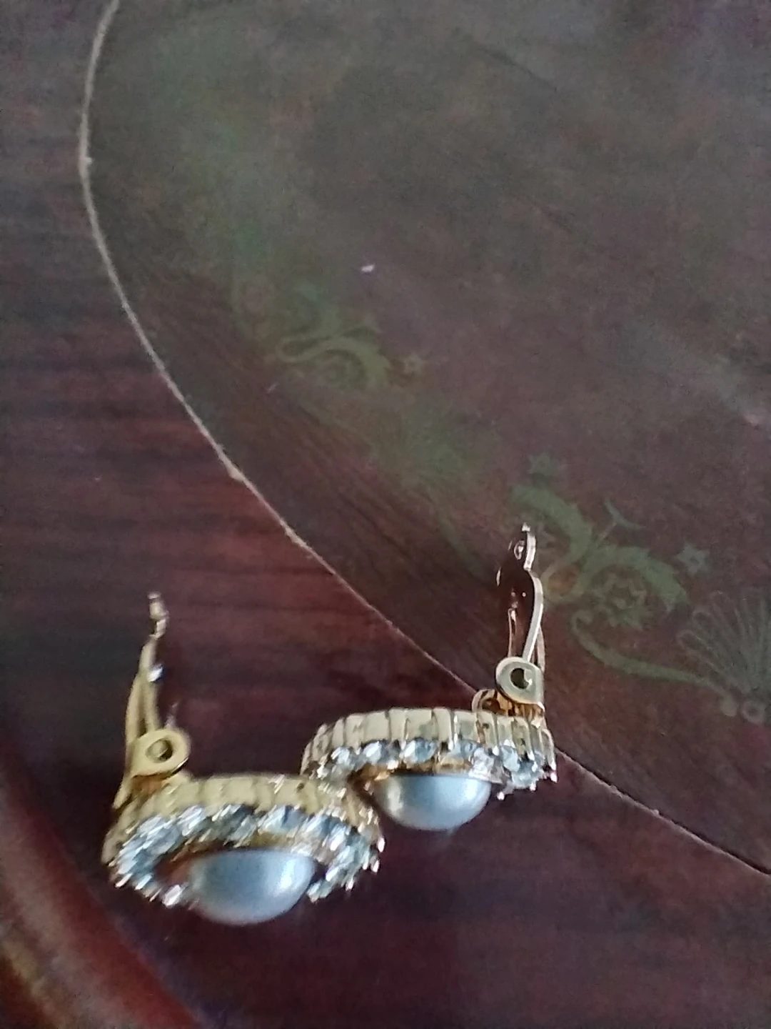 Pearl and Crystal Clip-On Earrings - photo 2