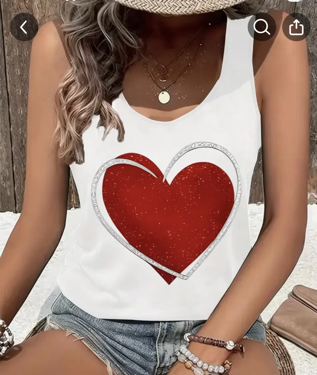 Women's White Racerback Tank Top with Red Glitter Heart