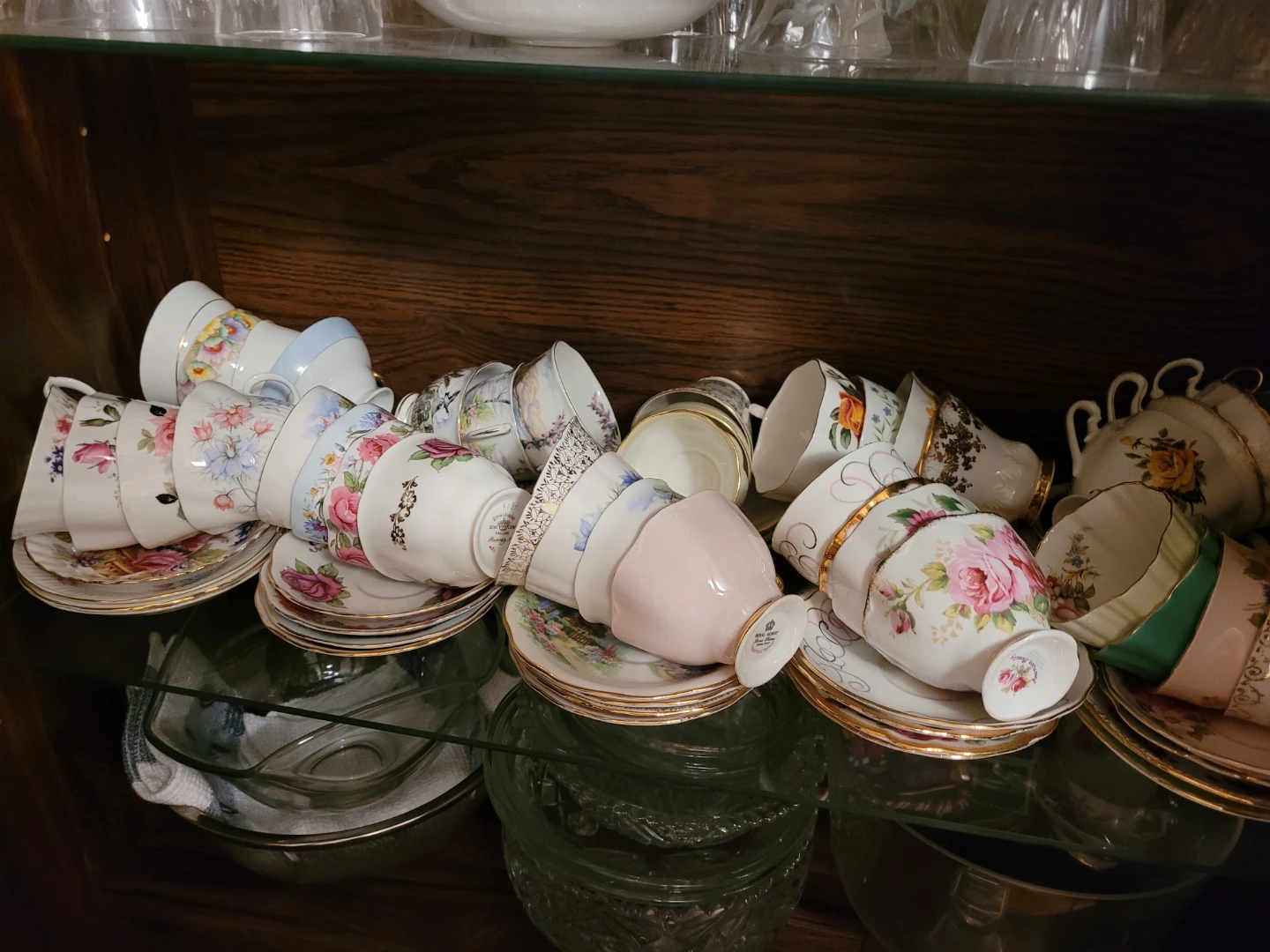 Assorted Vintage Teacups and Saucers
