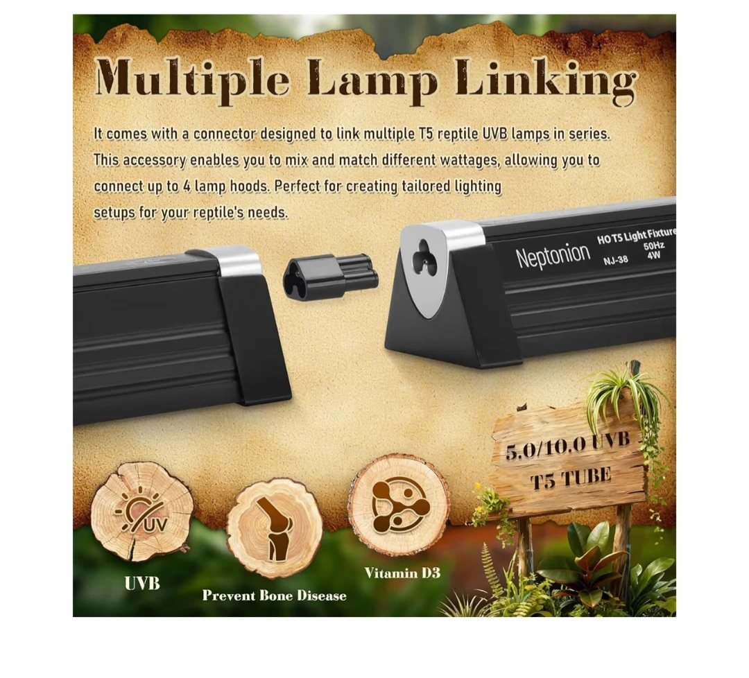 4W Reptile T5 HO UVB 6.5" 5.0 Light Fixture with Tube - photo 5