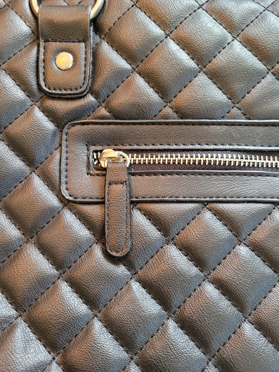New Black Quilted Tote Purse - photo 2