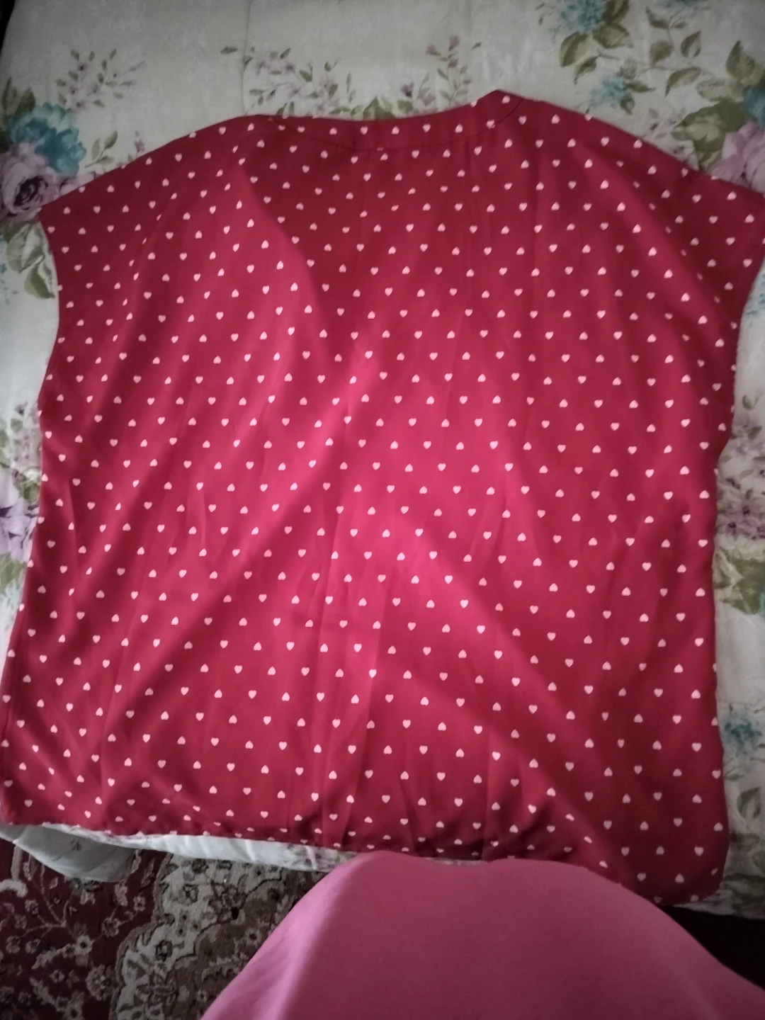 Emery Rose Red Heart Print Blouse XL - photo 4