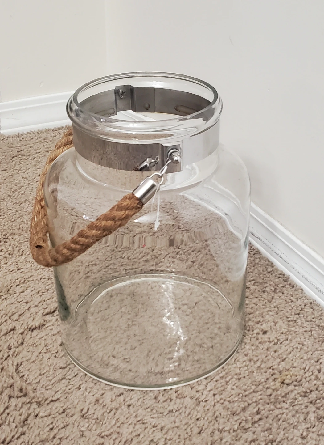 Glass Lantern with Rope Handle - photo 3