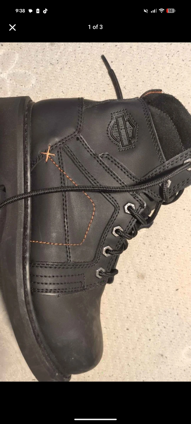 Harley-Davidson Men's Black Leather Motorcycle Boots Size 8M
