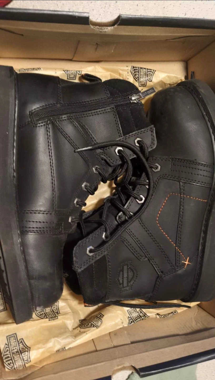 Harley-Davidson Men's Black Leather Motorcycle Boots Size 8M - photo 2