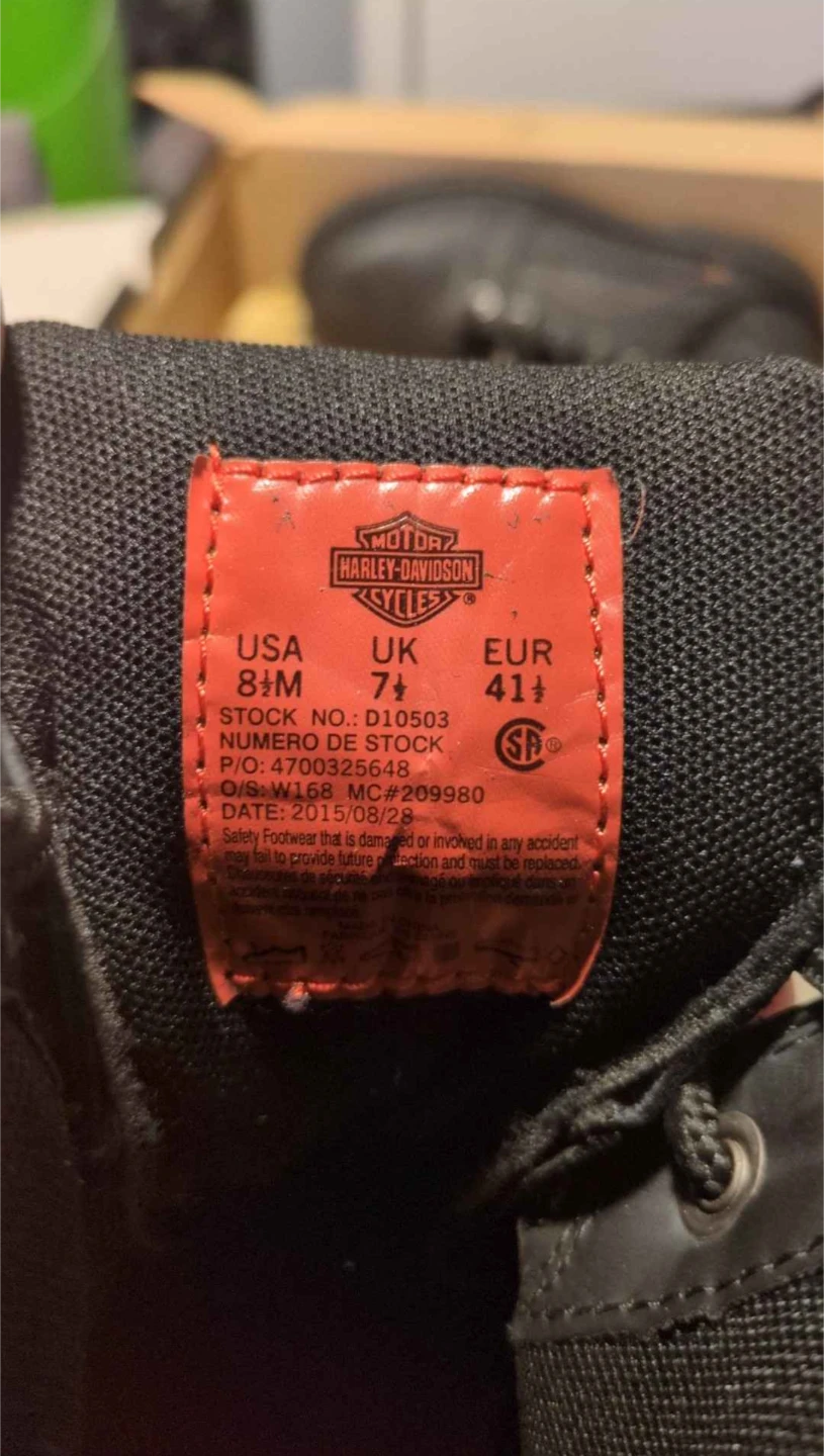 Harley-Davidson Men's Black Leather Motorcycle Boots Size 8M - photo 3