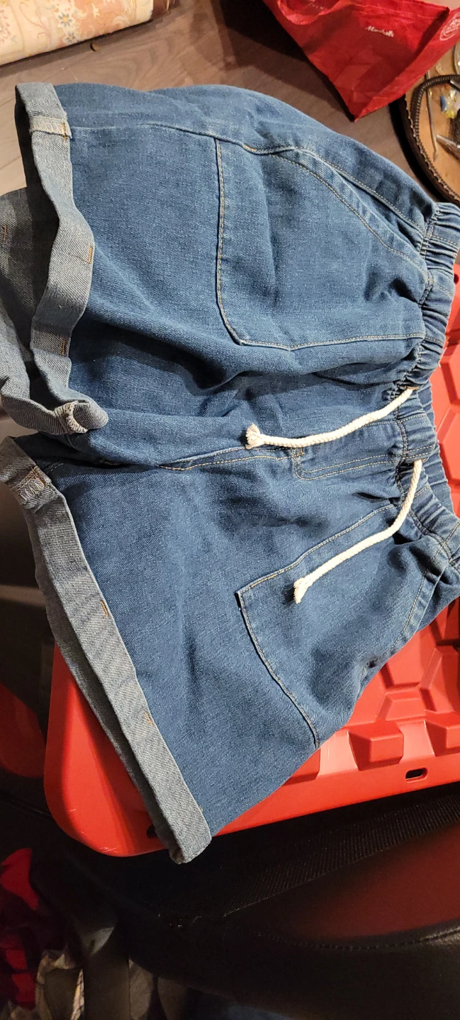 Denim Shorts with Drawstring
