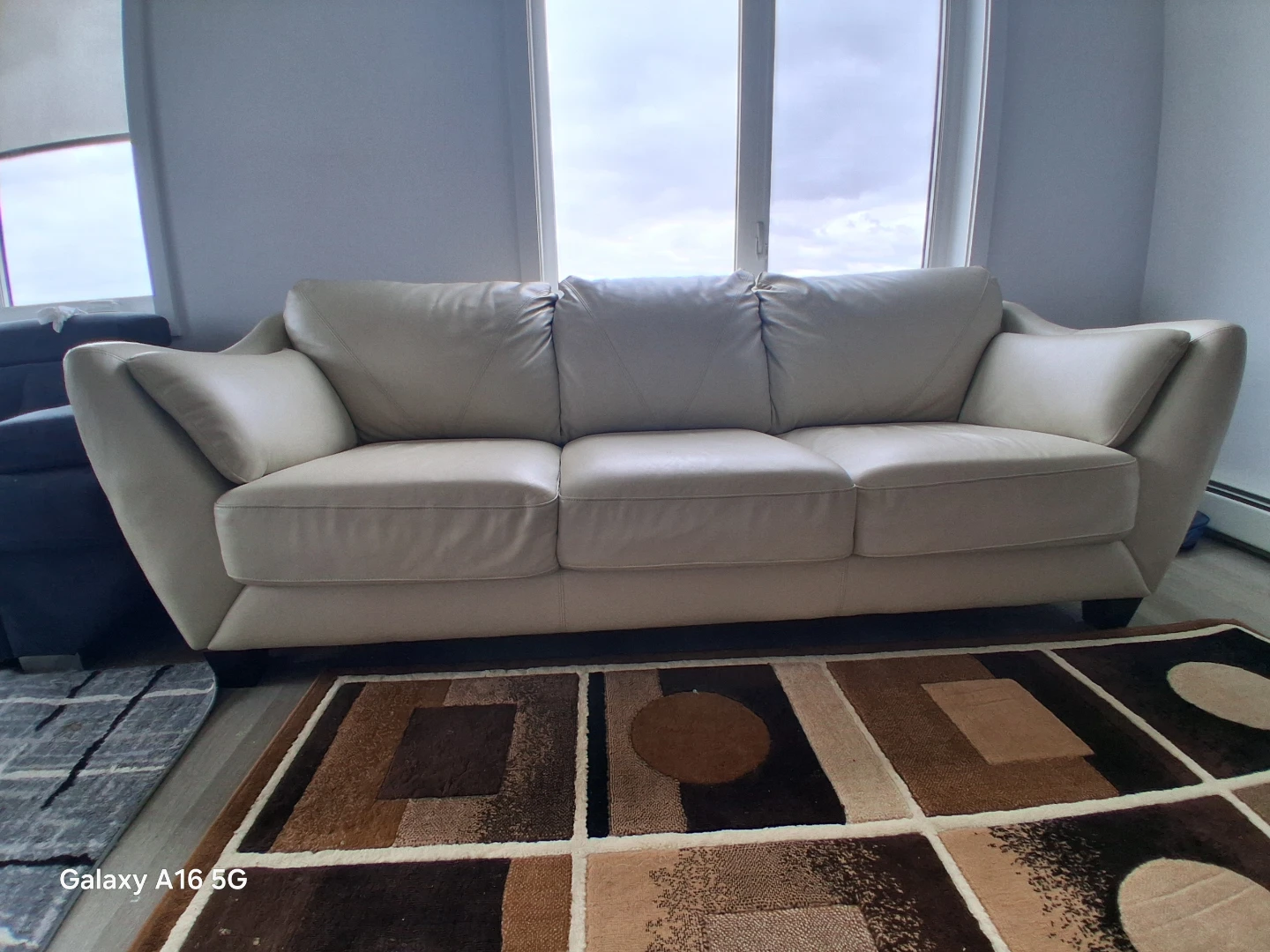 Cream Leather Sofa