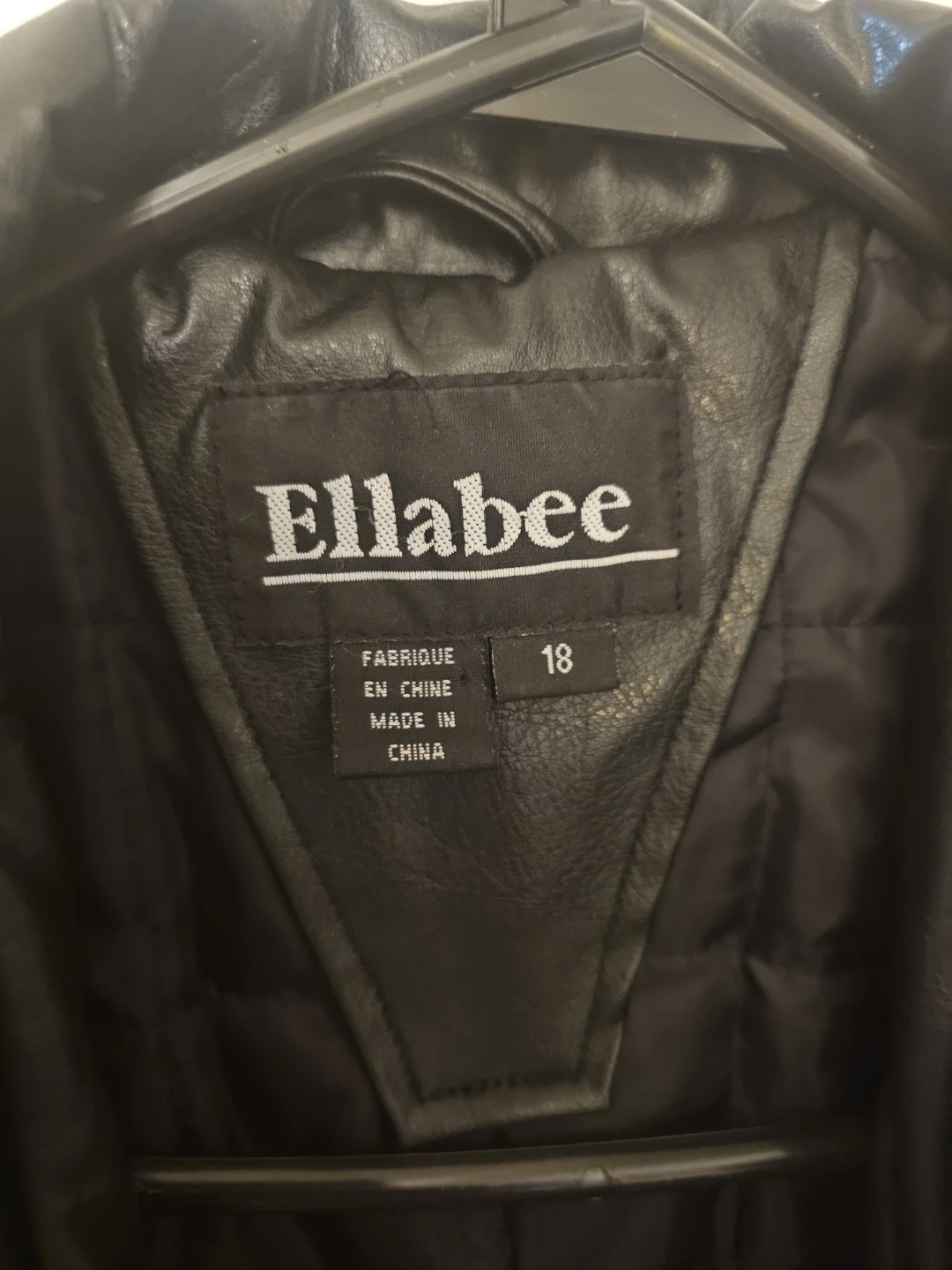 Ellabee Black Faux Leather Trench Coat Size 18 - photo 2