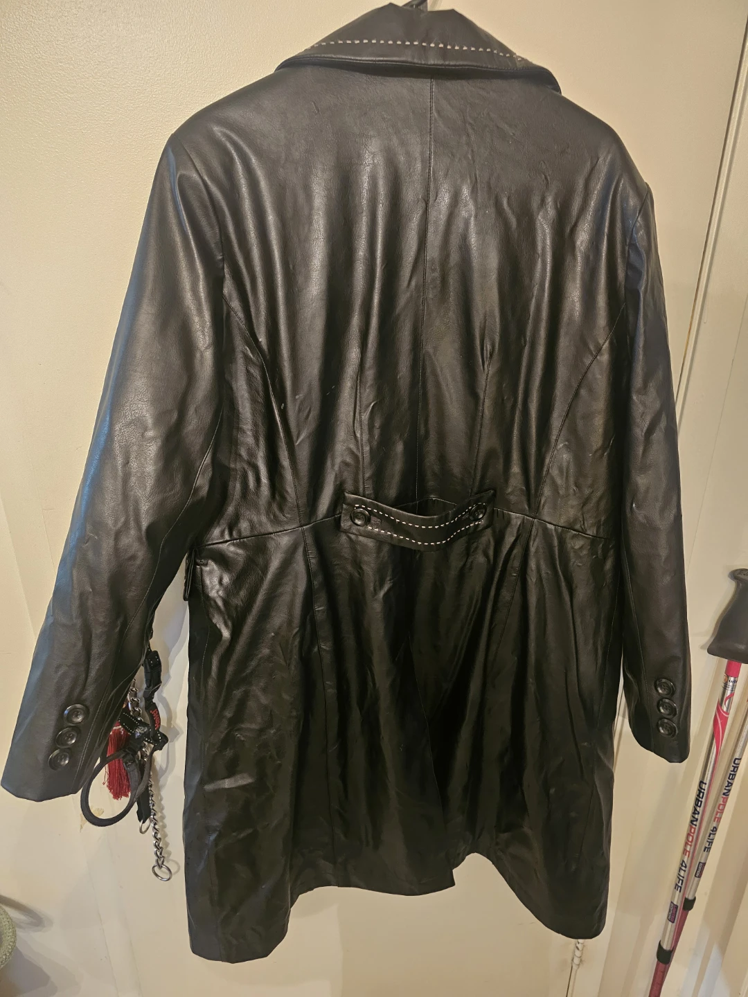Ellabee Black Faux Leather Trench Coat Size 18 - photo 3