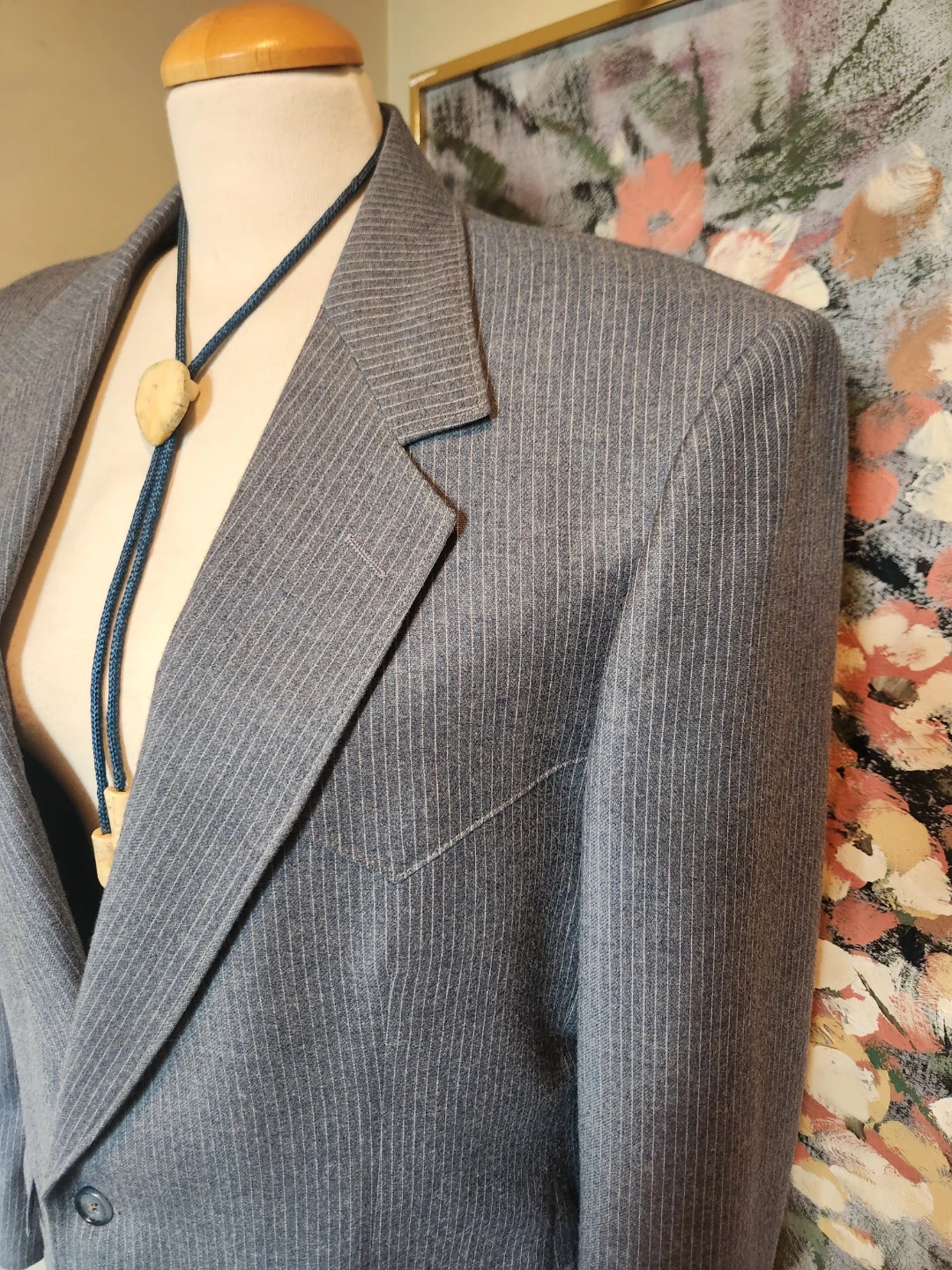 Men's Country &western blue/grey suit jacket - photo 5