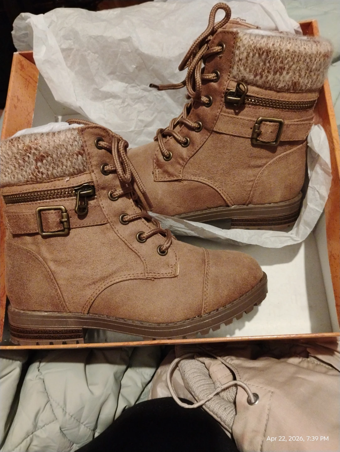 Maeve Chestnut Lace-Up Boots - Size 13.5 M - photo 2