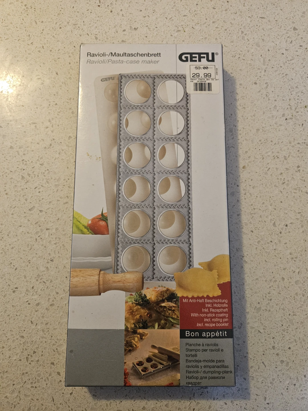 GEFU Ravioli/Pasta Case Maker with Rolling Pin