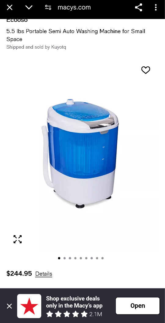 5.5Lbs Compact Portable Semi Auto Washing Machine - photo 2