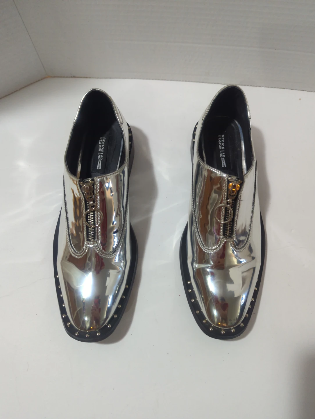 Design Lab Load & Taylor Silver Studded Loafers