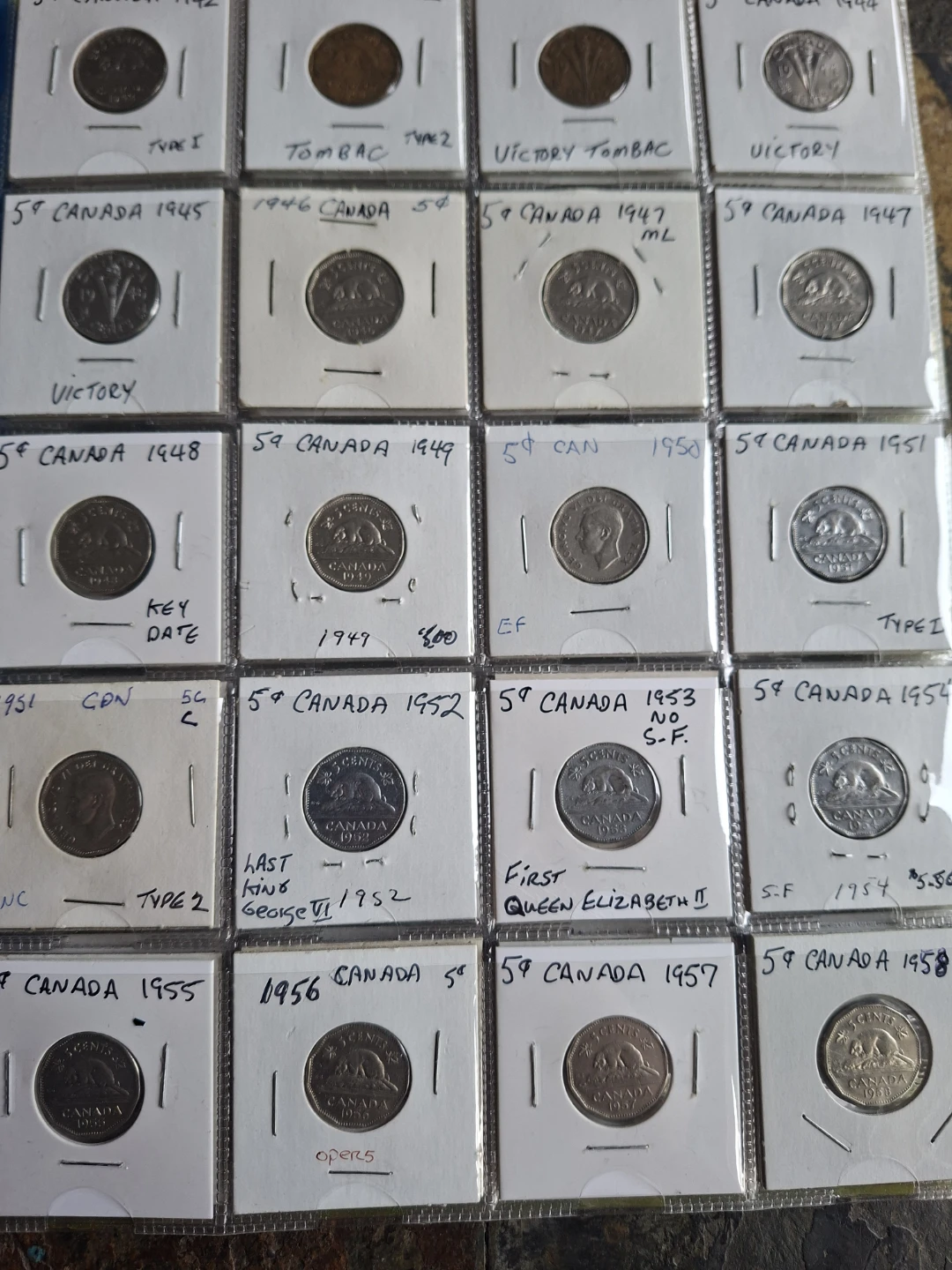 Every year Canadian 5 cent coin Collection 1922-2025 - photo 2