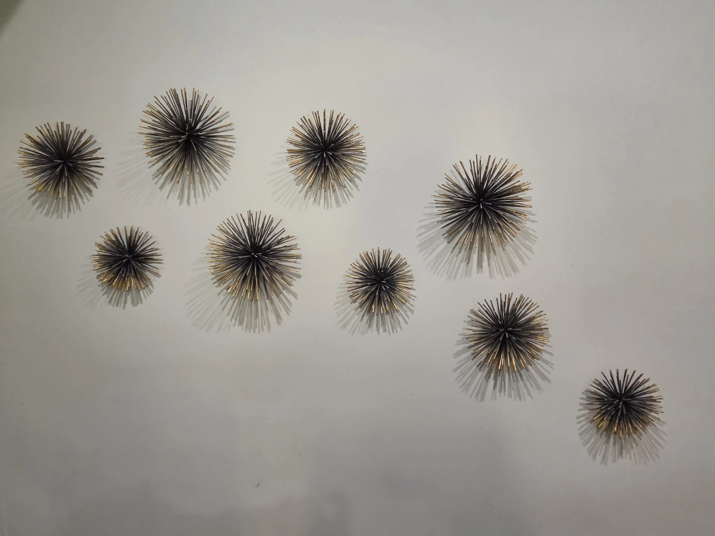 Sea Urchin Ornamental Wall Decorations - Metal, 2 Set of 3