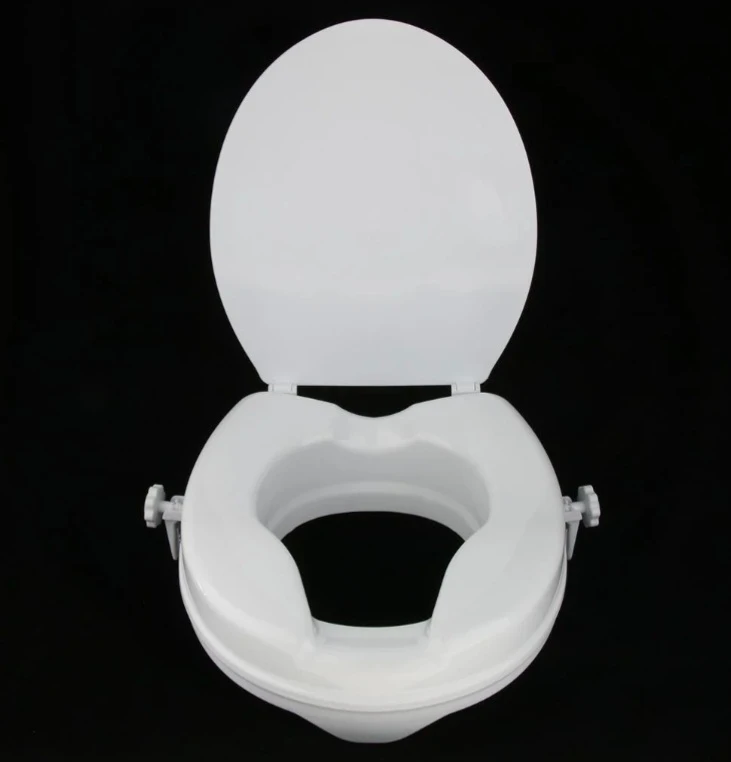 White Standard Toilet Raised Lifter Extender Elevated