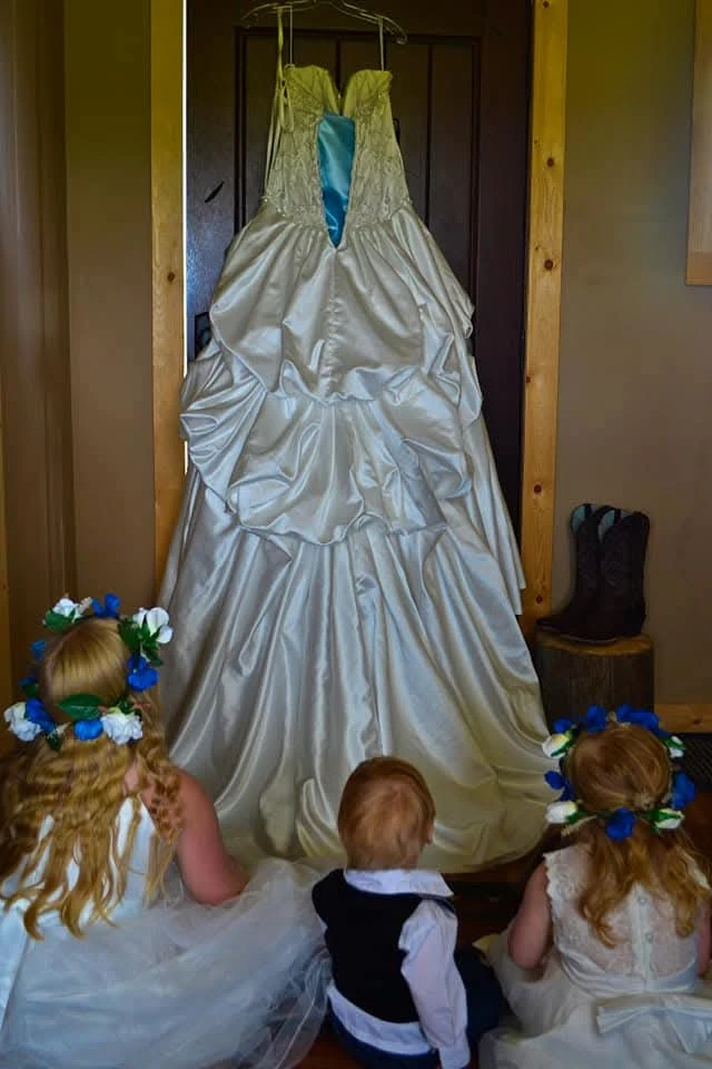 White Strapless Wedding Dress with Beading - photo 4
