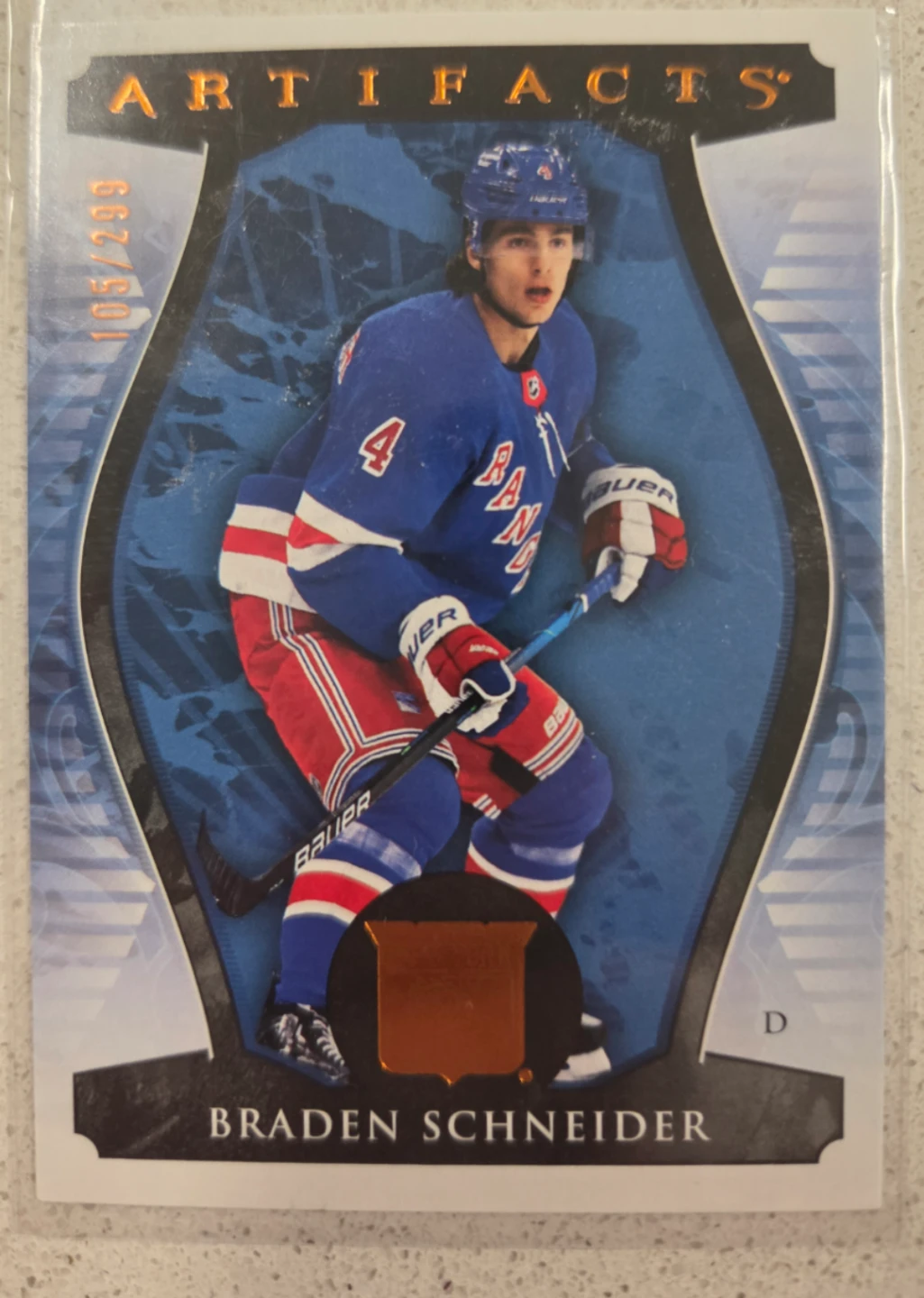2023-24 Upper Deck Artifacts Hockey Braden Schneider RC 105/299