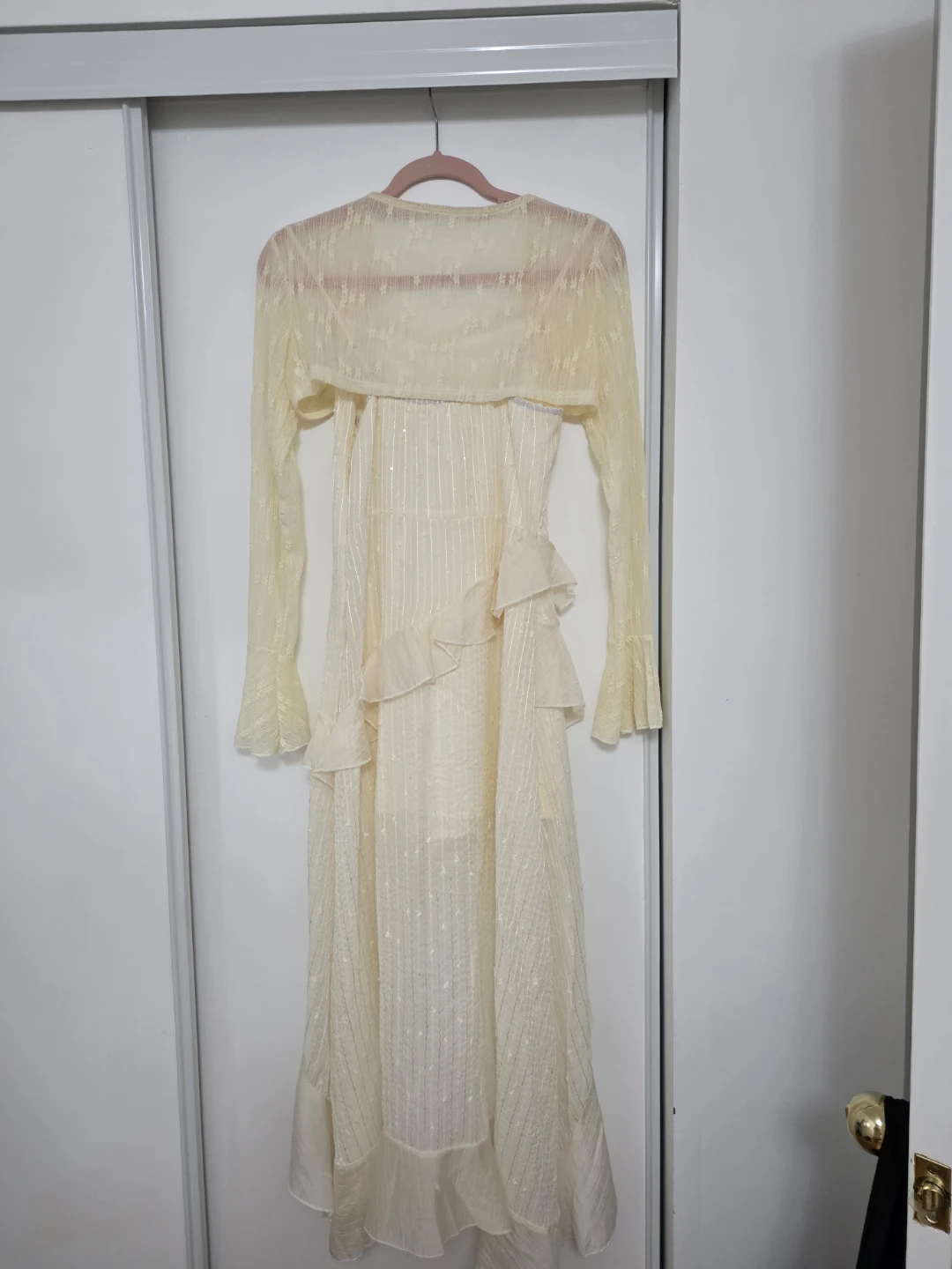 Cream Ruffle Maxi Dress with Bolero - photo 2