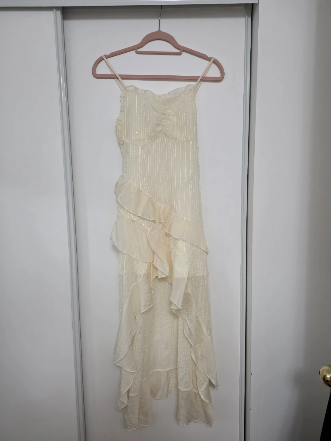 Cream Ruffle Maxi Dress with Bolero - photo 3
