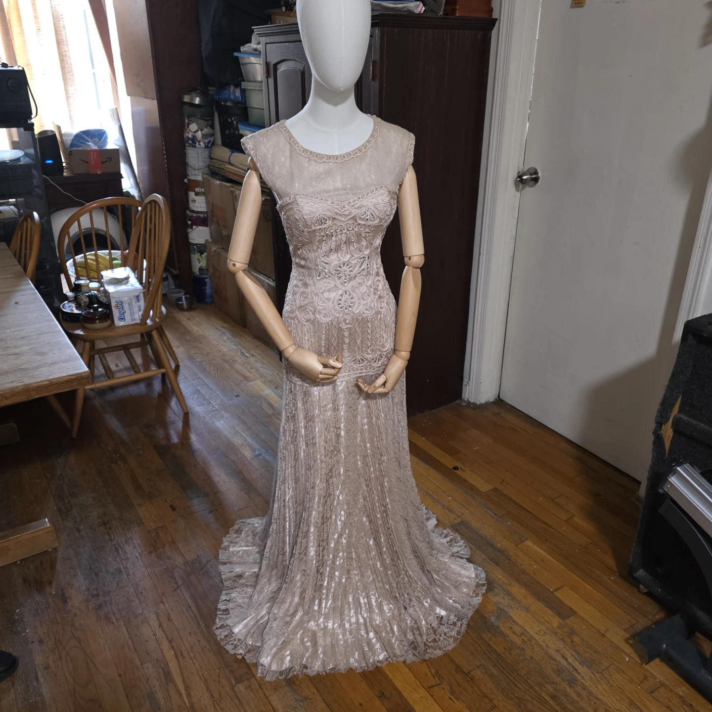 Women's Embellished Lace Evening Gown
