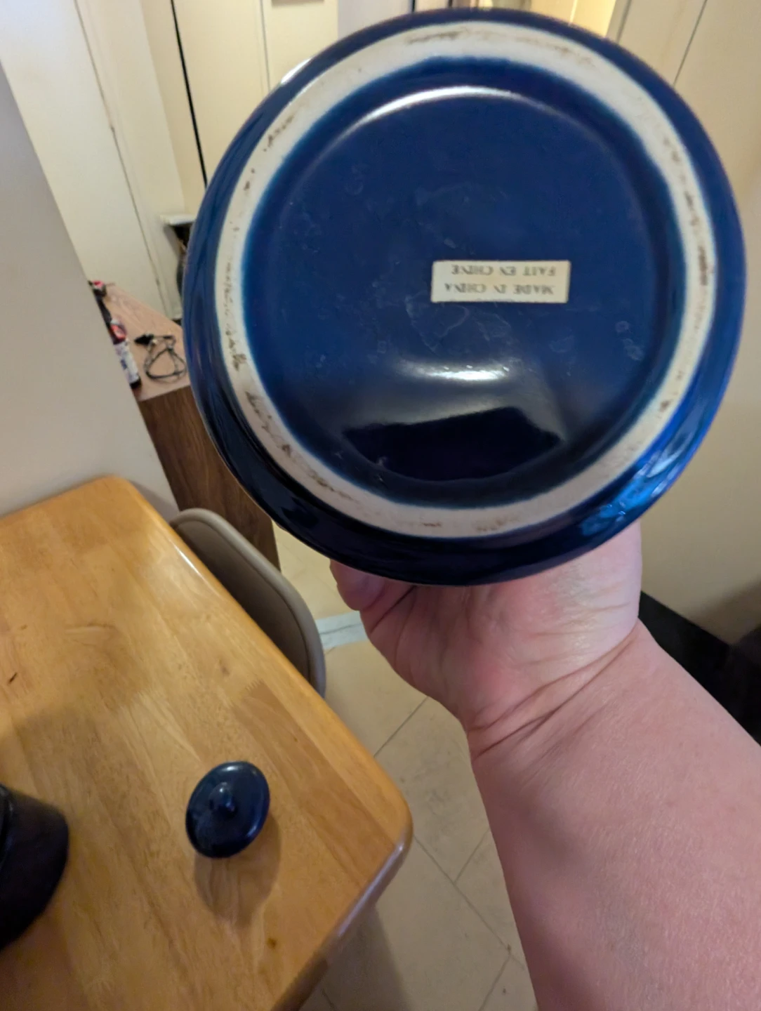 Set of 4 Blue Ceramic Canisters - photo 3